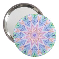 Soft Rainbow Star Mandala 3  Handbag Mirror by Zandiepants