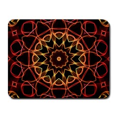 Yellow And Red Mandala Small Mouse Pad (rectangle) by Zandiepants