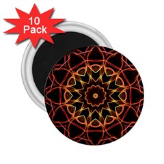 Yellow And Red Mandala 2 25  Button Magnet (10 Pack) by Zandiepants