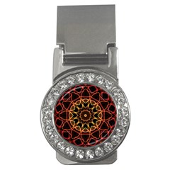 Yellow And Red Mandala Money Clip (cz) by Zandiepants