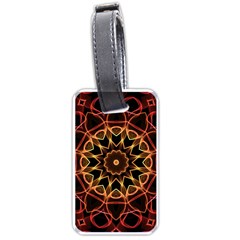 Yellow And Red Mandala Luggage Tag (two Sides) by Zandiepants
