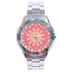 Yellow Pink Romance Stainless Steel Watch by Zandiepants