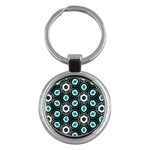 Pale Blue Elegant Retro Key Chain (Round) Front