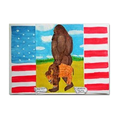 Big Foot,bison U,s,a, Flag A4 Sticker 100 Pack by creationtruth