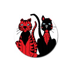 Cool Cats Magnet 3  (round) by StuffOrSomething