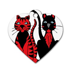 Cool Cats Dog Tag Heart (one Sided)  by StuffOrSomething