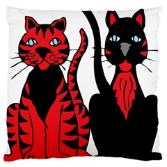 Cool Cats Large Cushion Case (two Sided)  by StuffOrSomething