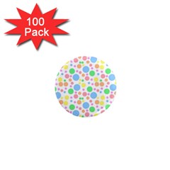 Pastel Bubbles 1  Mini Button Magnet (100 Pack) by StuffOrSomething