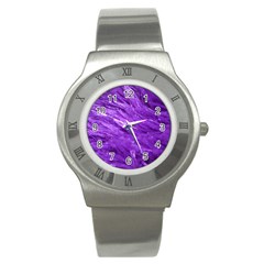 Purple Tresses Stainless Steel Watch (slim) by FunWithFibro