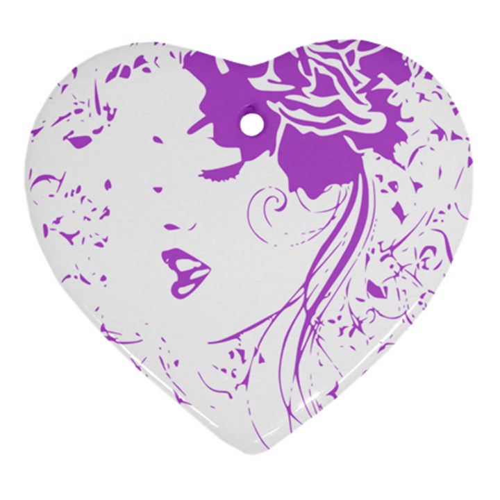 Purple Woman of Chronic Pain Heart Ornament