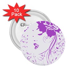 Purple Woman Of Chronic Pain 2 25  Button (10 Pack)