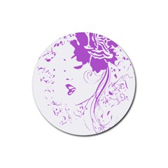 Purple Woman Of Chronic Pain Drink Coaster (round)