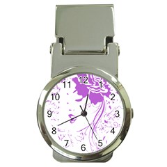 Purple Woman Of Chronic Pain Money Clip With Watch