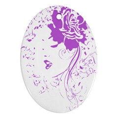 Purple Woman Of Chronic Pain Oval Ornament (two Sides) by FunWithFibro