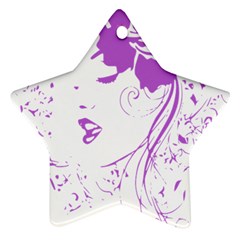 Purple Woman Of Chronic Pain Star Ornament (two Sides) by FunWithFibro