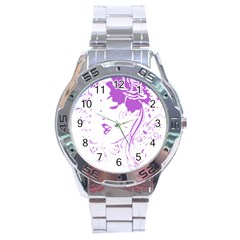 Purple Woman Of Chronic Pain Stainless Steel Watch