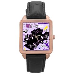 Life With Fibromyalgia Rose Gold Leather Watch  by FunWithFibro