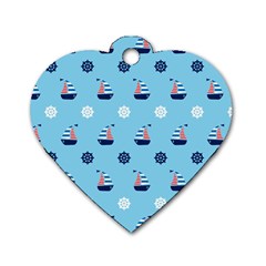 Summer Sailing Dog Tag Heart (one Sided) 