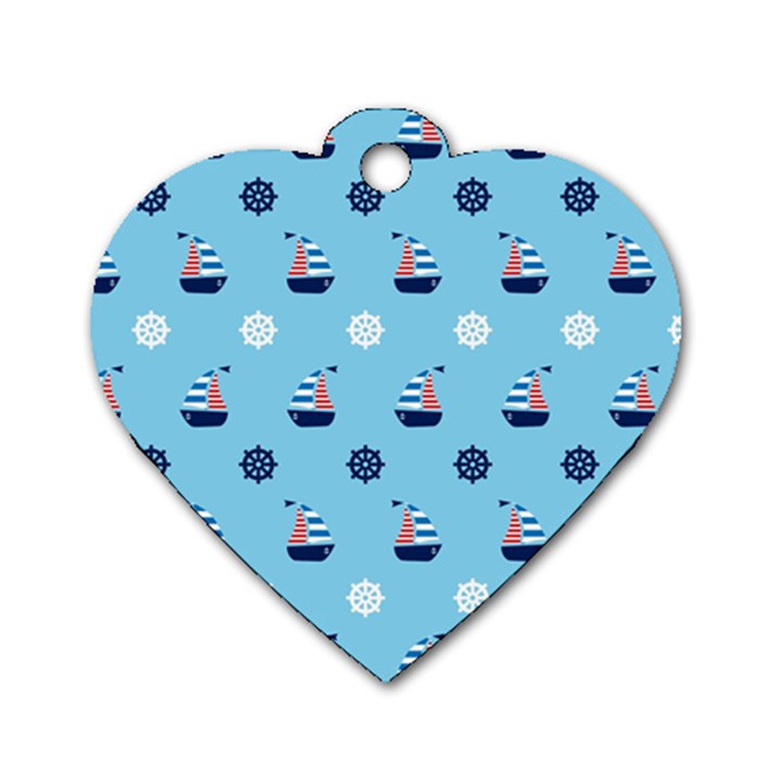 Summer Sailing Dog Tag Heart (One Sided) 