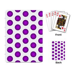 Purple And White Polka Dots Playing Cards Single Design by Colorfulart23