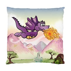 The Wee Purple Dragon Flying Cushion Case (single Sided)  by CaterinaBassano