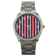 Patriot Stripes Sport Metal Watch by StuffOrSomething