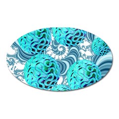 Teal Sea Forest, Abstract Underwater Ocean Magnet (oval) by DianeClancy