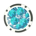 Teal Sea Forest, Abstract Underwater Ocean Poker Chip (10 Pack) Front