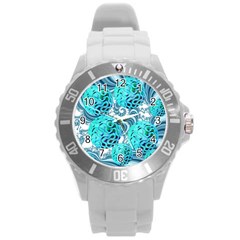 Teal Sea Forest, Abstract Underwater Ocean Plastic Sport Watch (large) by DianeClancy