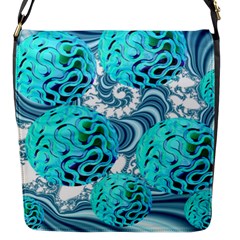 Teal Sea Forest, Abstract Underwater Ocean Flap Closure Messenger Bag (small) by DianeClancy