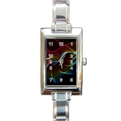 Imagine, Through The Abstract Rainbow Veil Rectangular Italian Charm Watch by DianeClancy