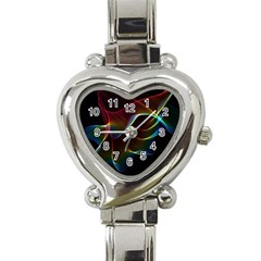 Imagine, Through The Abstract Rainbow Veil Heart Italian Charm Watch  by DianeClancy