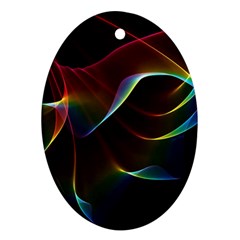 Imagine, Through The Abstract Rainbow Veil Oval Ornament (two Sides) by DianeClancy