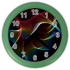 Imagine, Through The Abstract Rainbow Veil Wall Clock (color) by DianeClancy