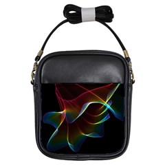 Imagine, Through The Abstract Rainbow Veil Girl s Sling Bag by DianeClancy