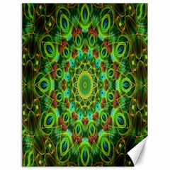 Peacock Feathers Mandala Canvas 18  X 24  (unframed) by Zandiepants