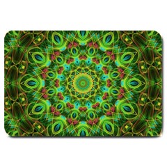 Peacock Feathers Mandala Large Door Mat by Zandiepants