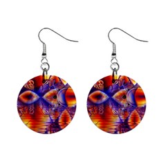 Winter Crystal Palace, Abstract Cosmic Dream 1  Button Earrings by DianeClancy