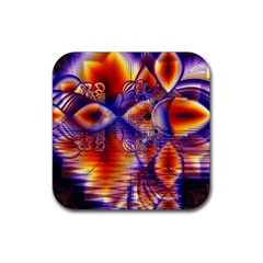 Winter Crystal Palace, Abstract Cosmic Dream Rubber Square Coaster (4 Pack)