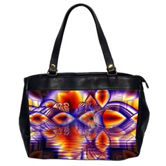 Winter Crystal Palace, Abstract Cosmic Dream Oversize Office Handbag (two Sides) by DianeClancy