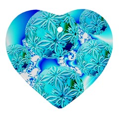 Blue Ice Crystals, Abstract Aqua Azure Cyan Ornament (heart) by DianeClancy