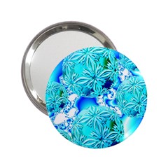 Blue Ice Crystals, Abstract Aqua Azure Cyan 2 25  Handbag Mirror by DianeClancy