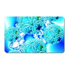 Blue Ice Crystals, Abstract Aqua Azure Cyan Magnet (rectangular)