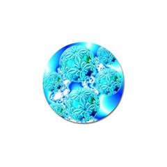 Blue Ice Crystals, Abstract Aqua Azure Cyan Golf Ball Marker (10 Pack) by DianeClancy