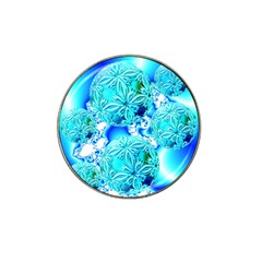 Blue Ice Crystals, Abstract Aqua Azure Cyan Hat Clip Ball Marker by DianeClancy