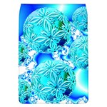 Blue Ice Crystals, Abstract Aqua Azure Cyan Removable Flap Cover (Large) Front