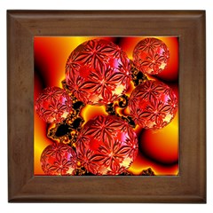  Flame Delights, Abstract Red Orange Framed Ceramic Tile by DianeClancy