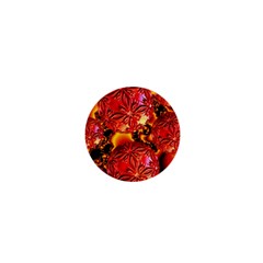  Flame Delights, Abstract Red Orange 1  Mini Button by DianeClancy