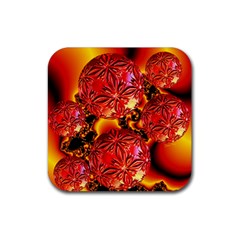  Flame Delights, Abstract Red Orange Drink Coaster (square) by DianeClancy