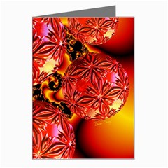  Flame Delights, Abstract Red Orange Greeting Card by DianeClancy